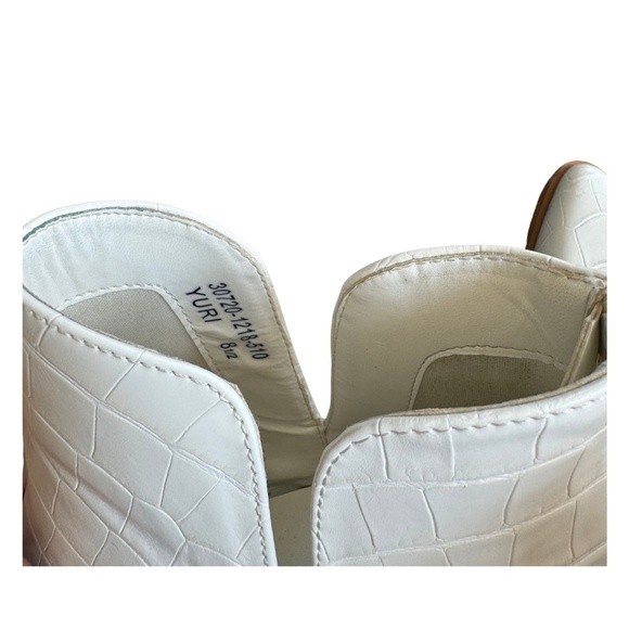 ShuShop White Croc-Embossed Heeled Boots - Picture 2 of 10